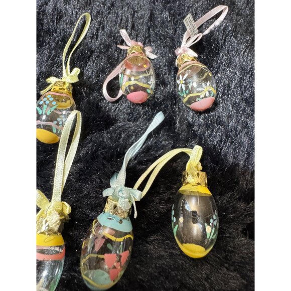 Set Of 12 Midwest Glass Hand-Painted Easter Egg Ornaments With Ribbon Hangers - Picture 6 of 10